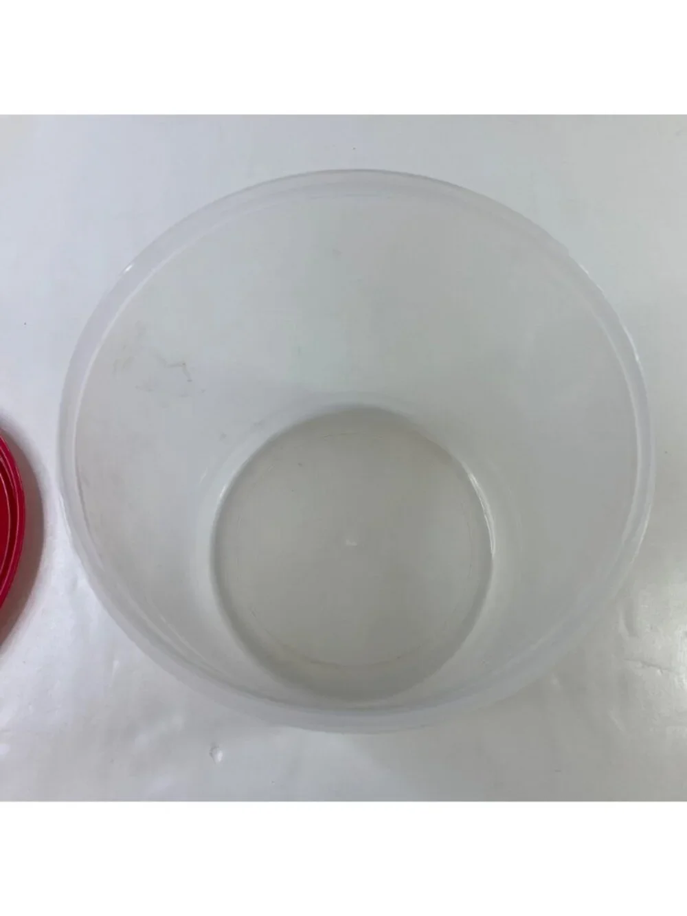 Set Of 3 Red Lid Plastic Food Storage Containers Stackable Design BPA-Free